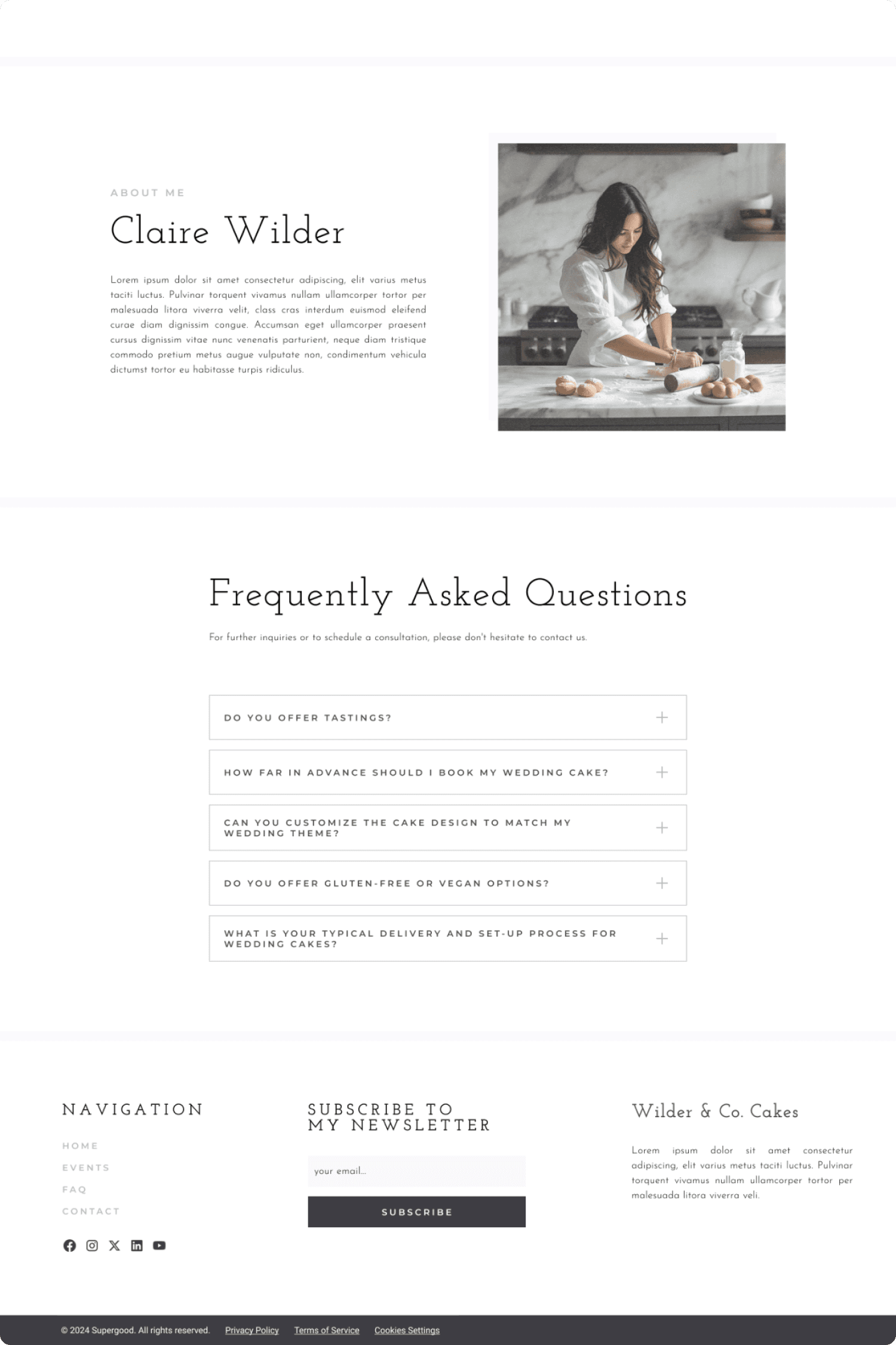 Cake Website Design