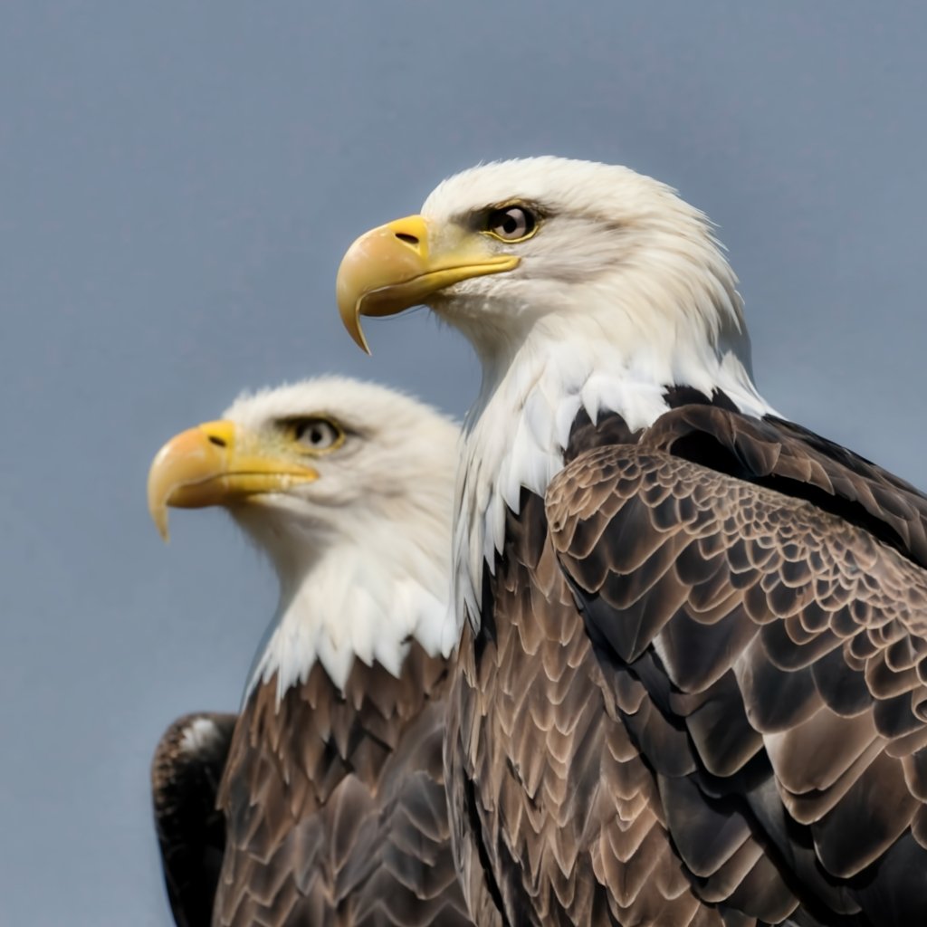 Two American Bald Eagles. 