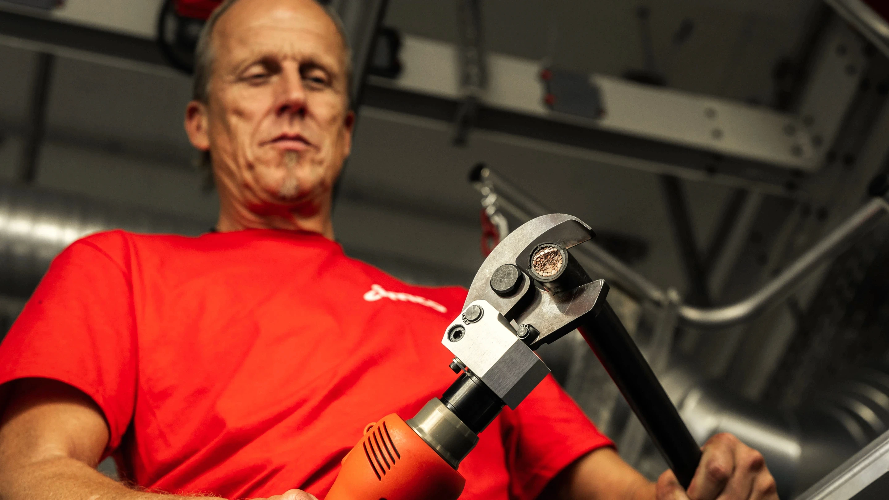 Man using pliers