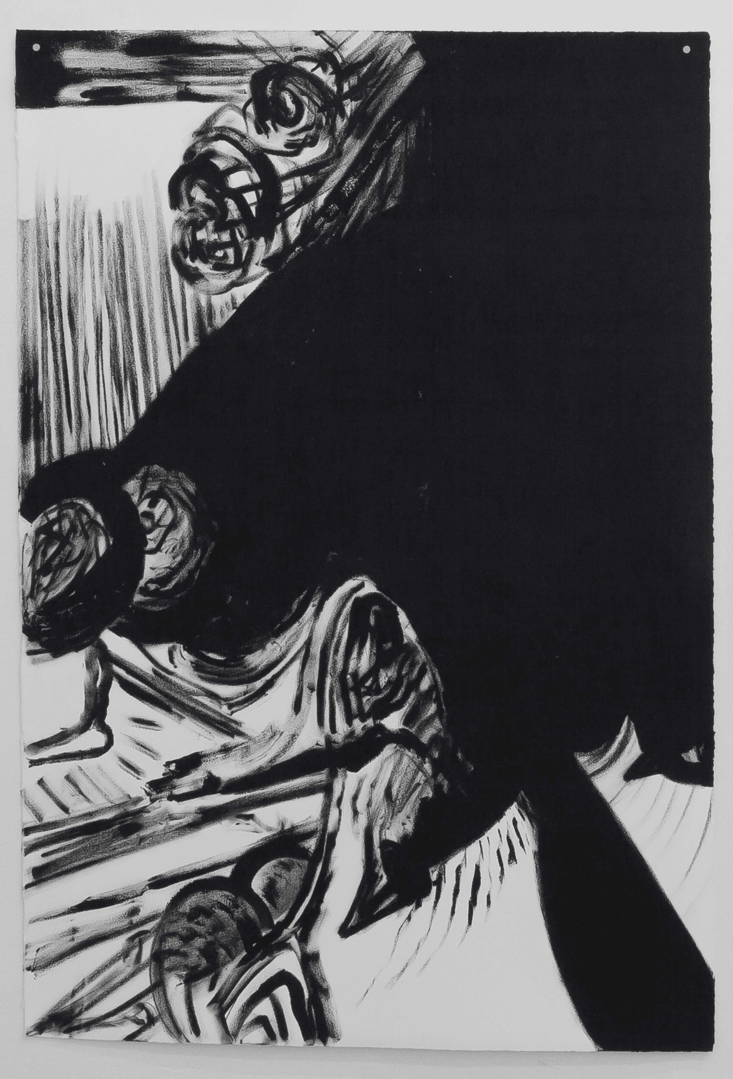 Öfkemi bulmayın (Don’t find my fury), 2022. Acrylic and graphite on paper, 44 x 30 inches (76.2 x 111.76 cm).