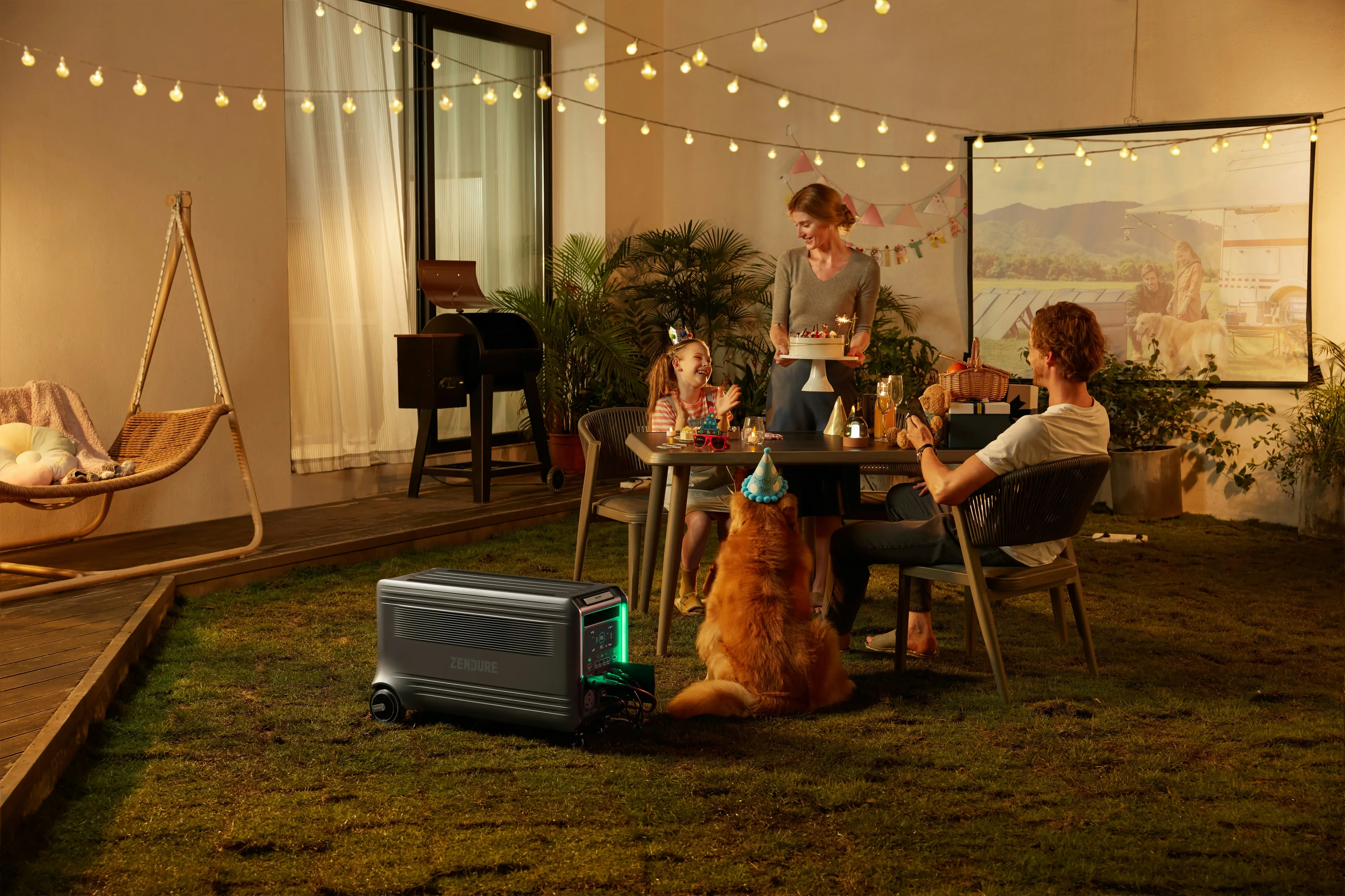 Family enjoying the benefits of renewable energy at home