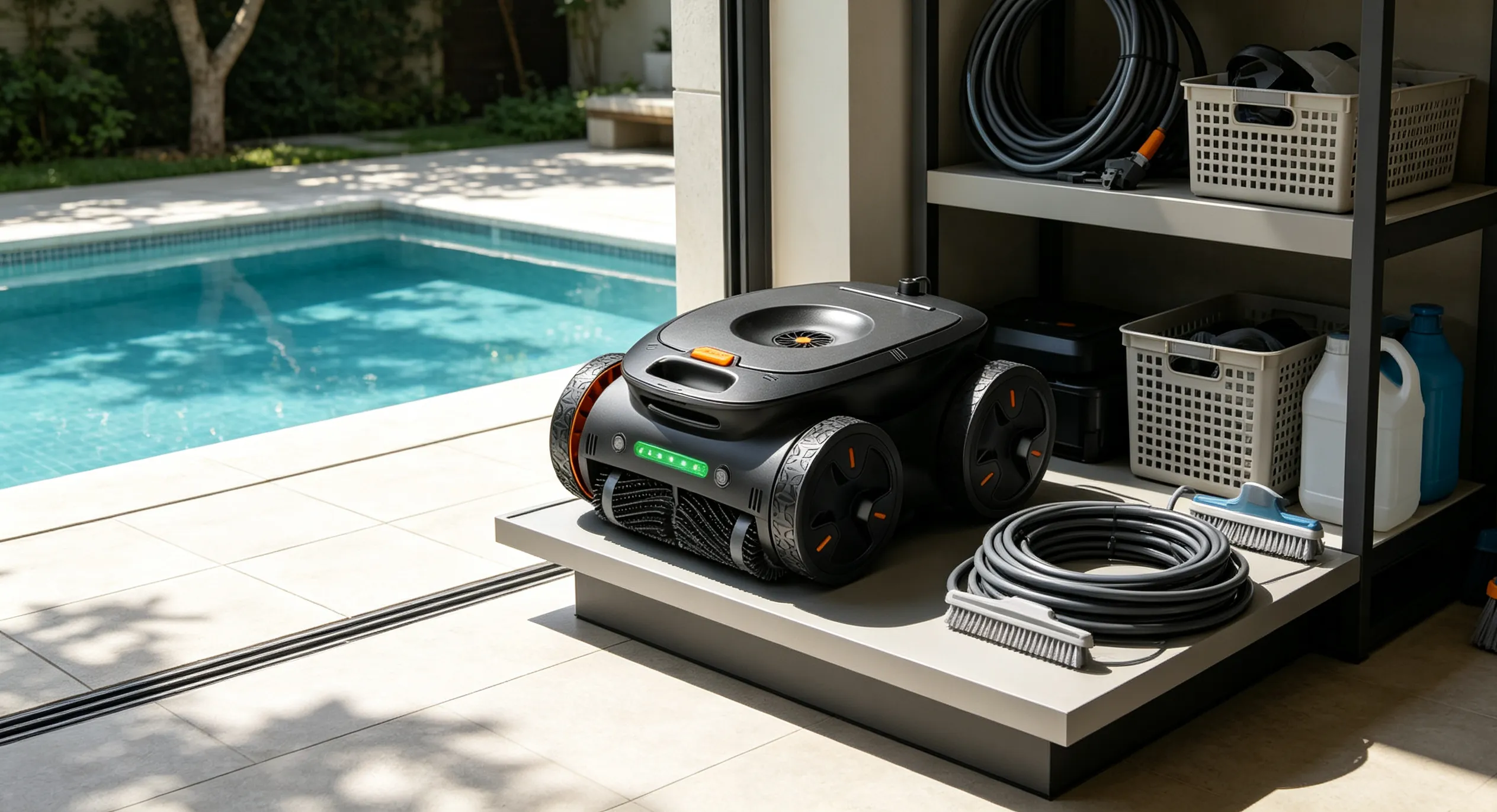 Properly storing a robotic pool cleaner between cleaning cycles
