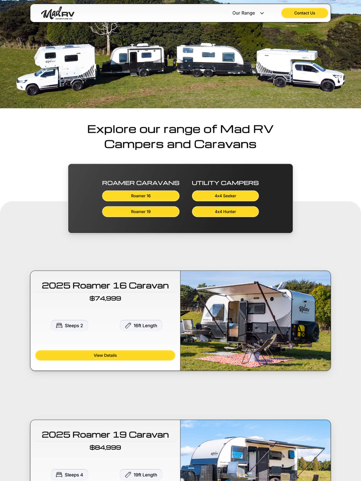 Screen capture of a website design for a burger resturant