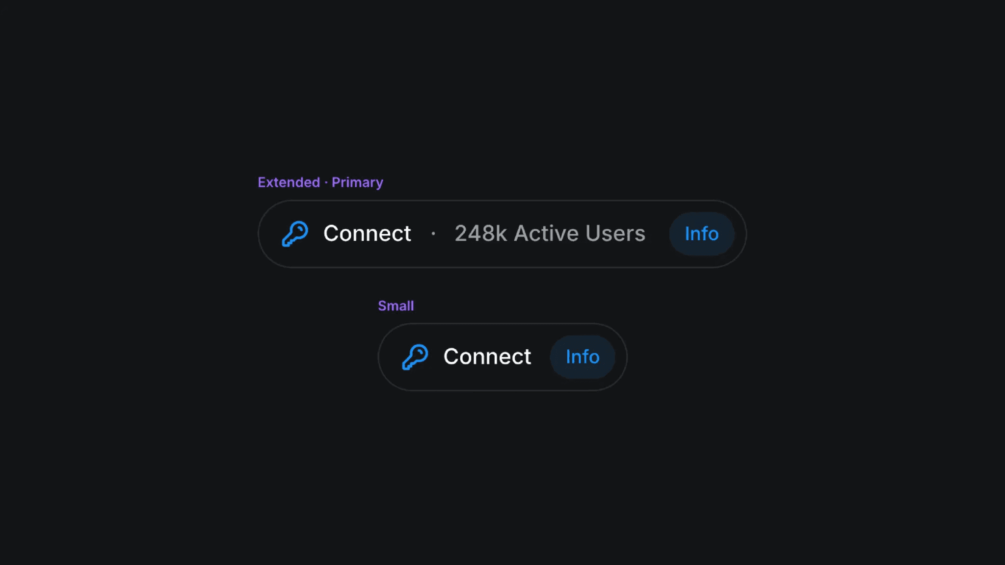 Two Connect button styles with Info option