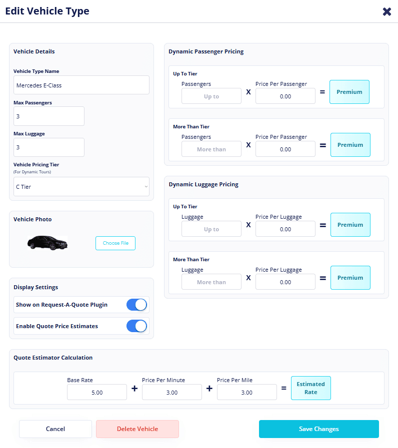 Ride Sync Vehicle Settings