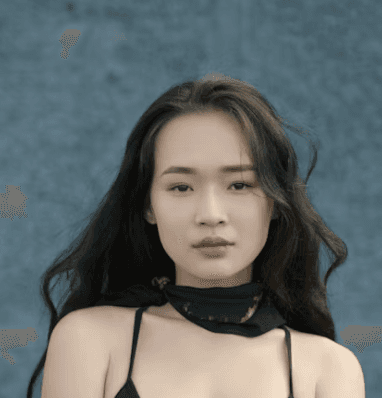 A photo of woman in red