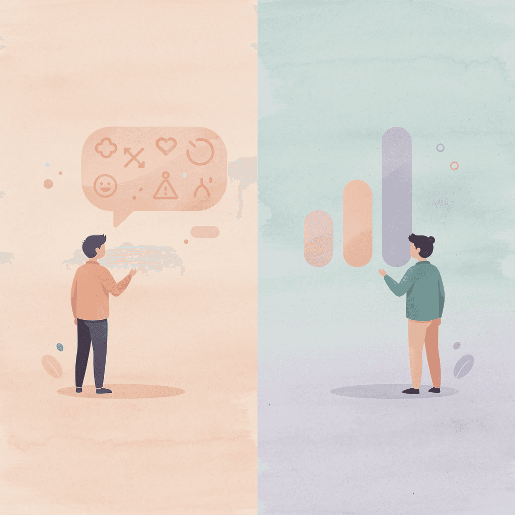 Split scene showing uncertainty versus clarity in test preparation
