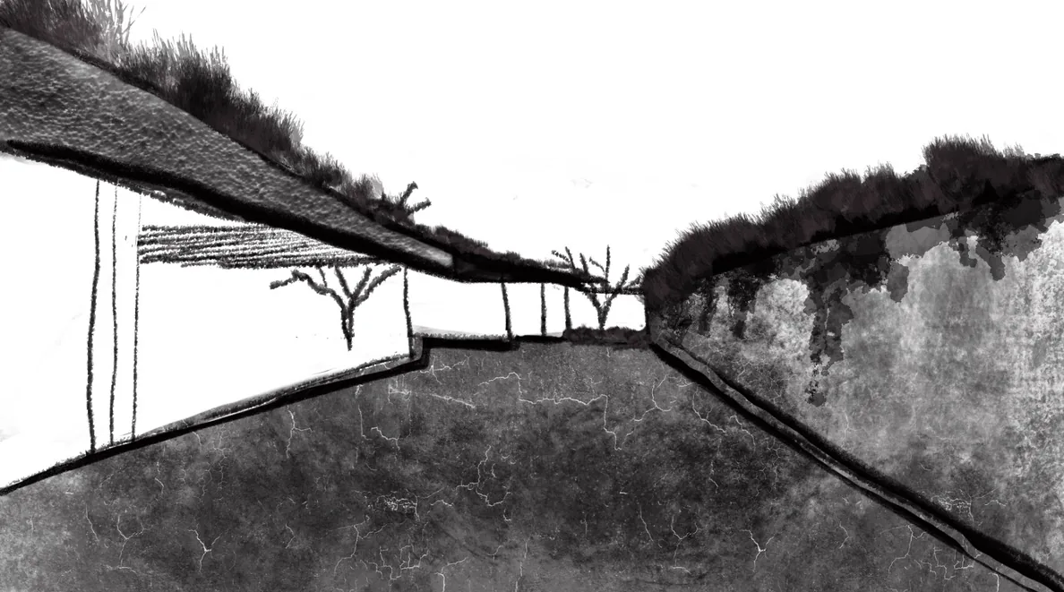 boceto diseño de paisaje