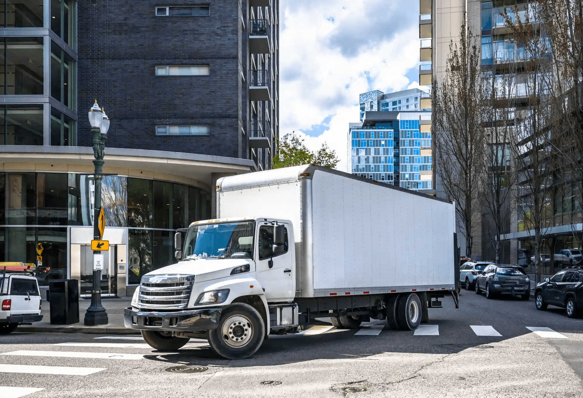 Expeditor truck transporting commercial freight 