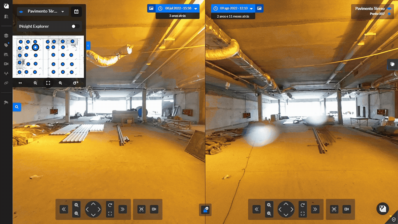 evolução de obra com câmera 360º