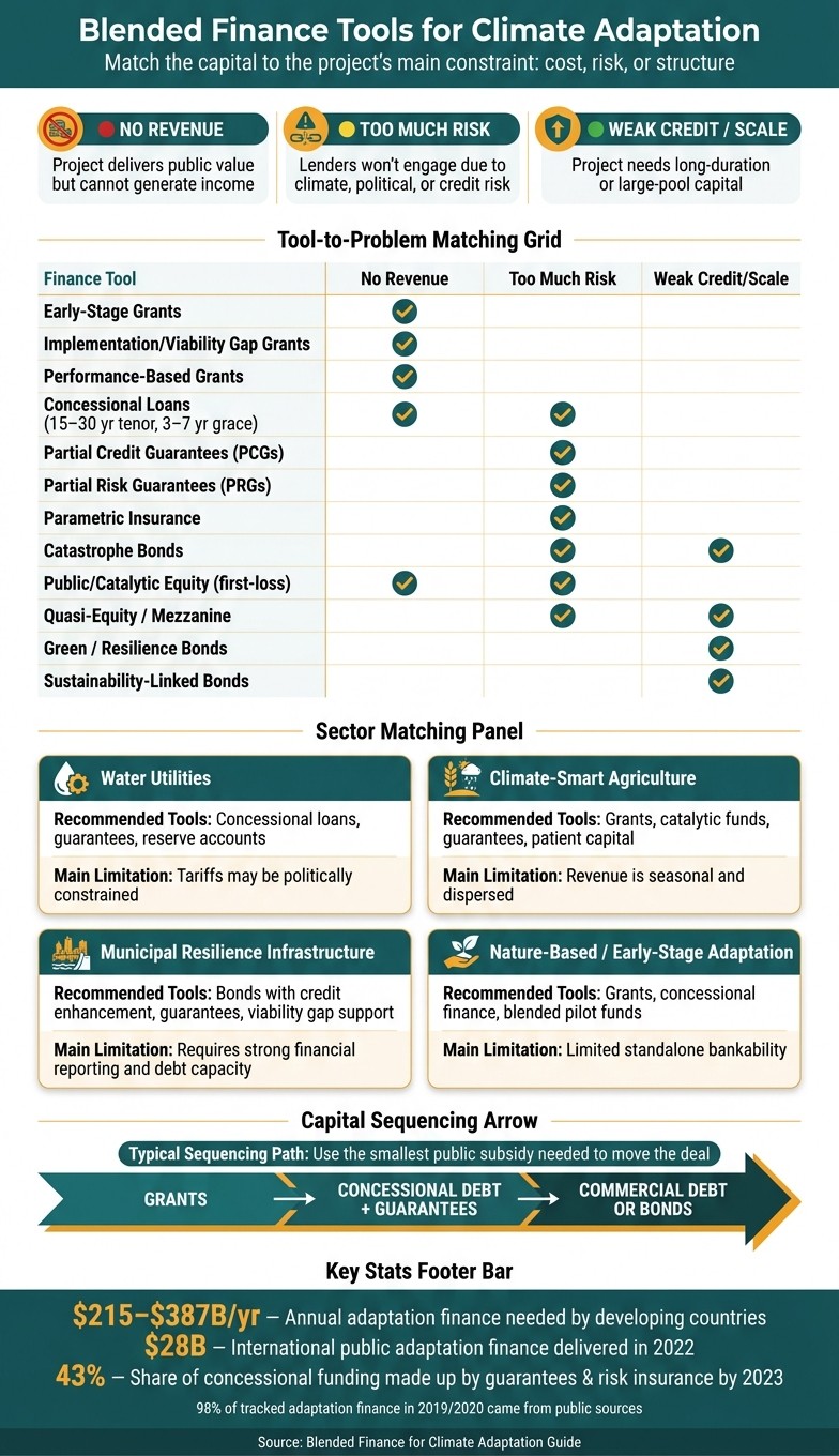 Blended Finance Tools for Climate Adaptation: Match the Tool to the Problem