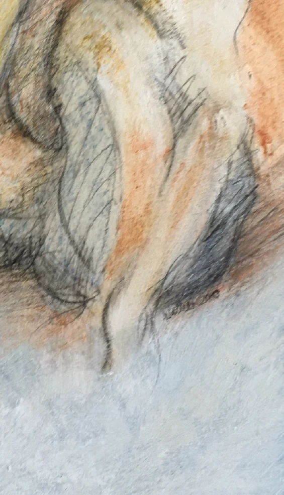 Nude, 2019. Pastel on hardboard. by Barbara Walker.