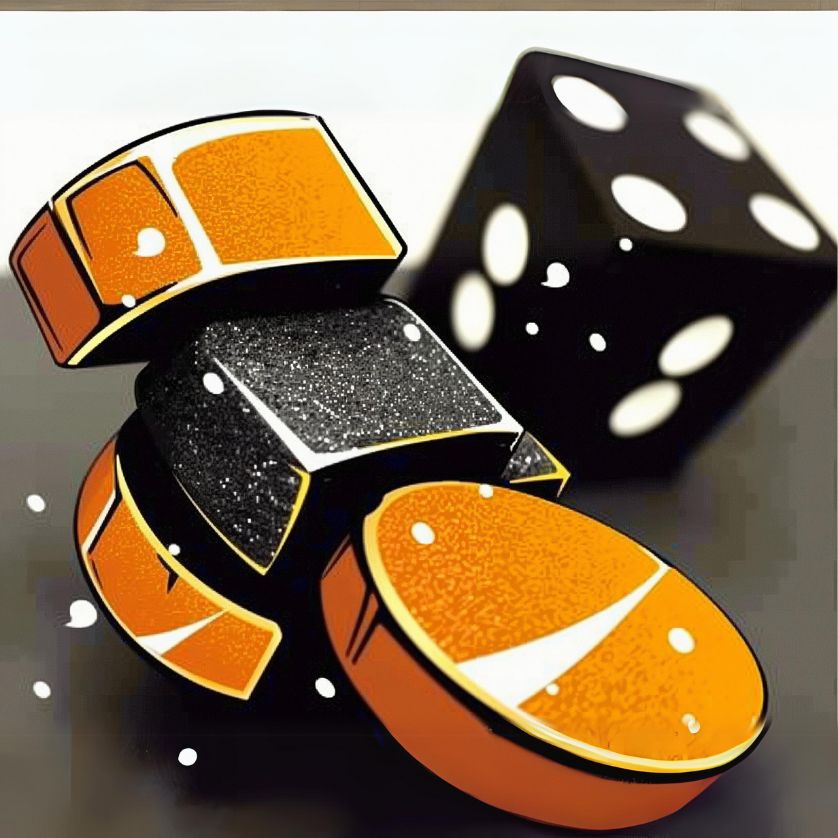 Close-up of poker chips and dice, representing the gaming and chance elements of digital interactions.