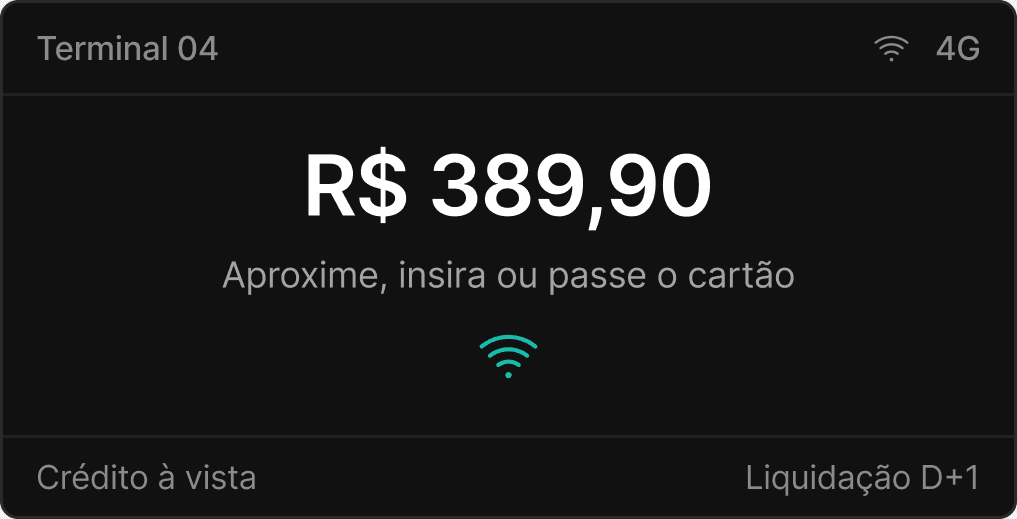 Prévia da interface: Maquininha & POS