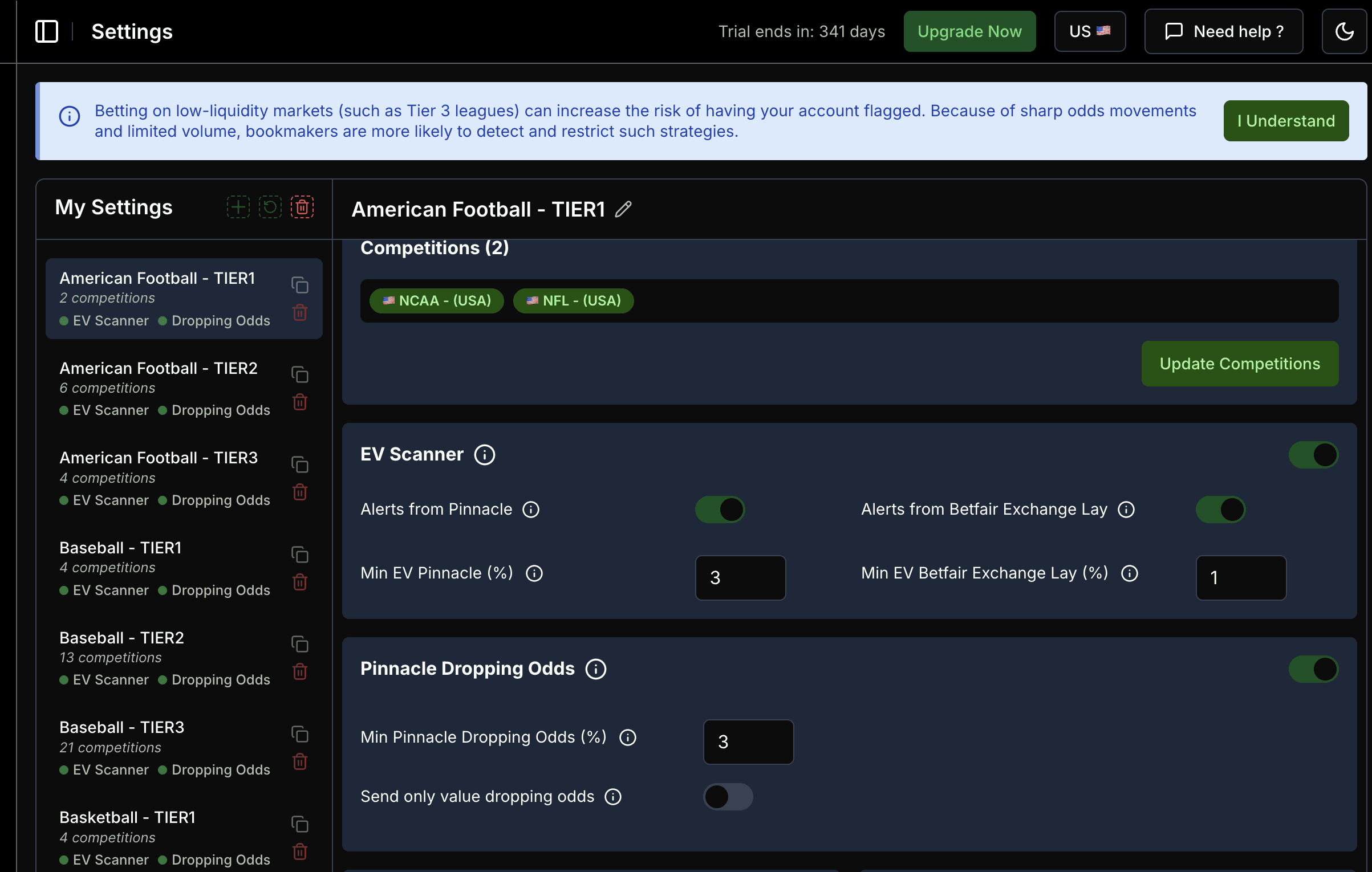 ValueBetFactory in use