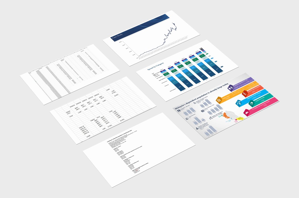 think-cell graphs and chart creation services of WisdomDeep Digital. an image showing before and after versions