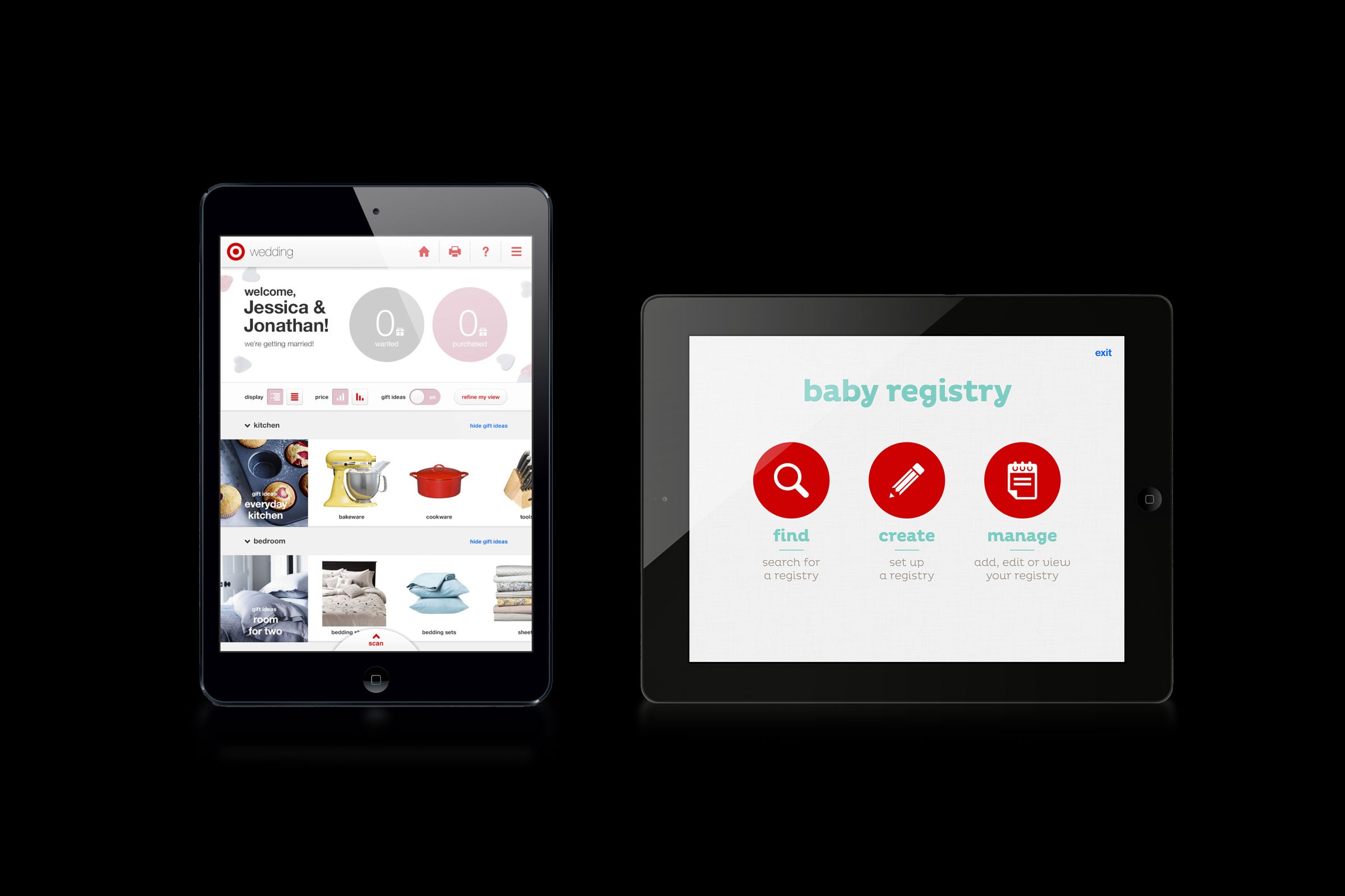 target baby registry screens