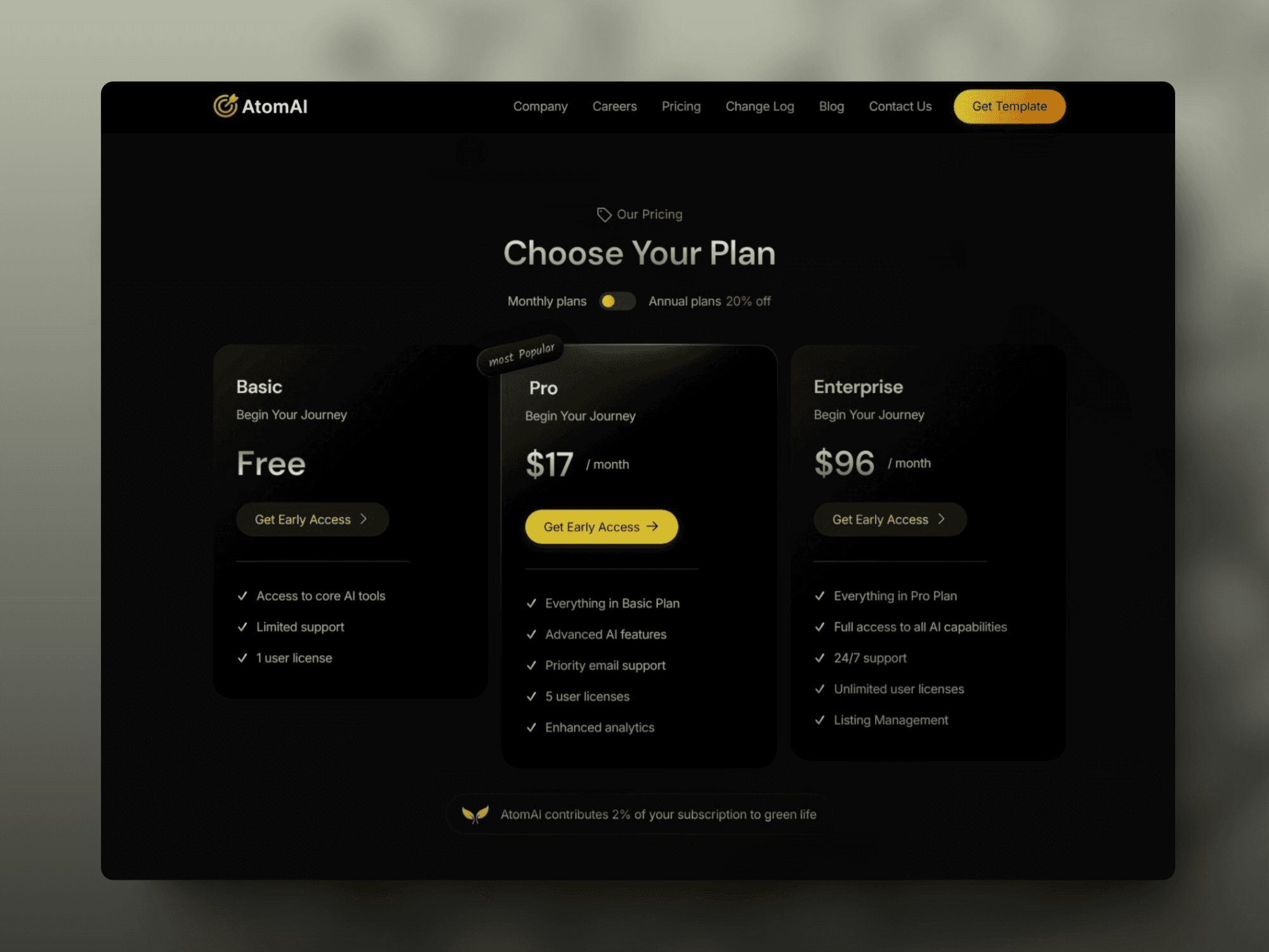 Atom AI Pricing