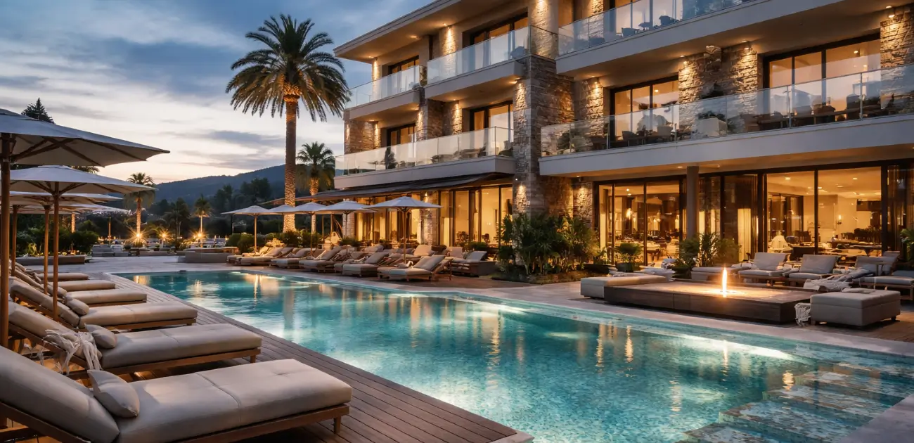 Ανακαίνιση ξενοδοχείου με σύγχρονο αρχιτεκτονικό σχεδιασμό, πισίνα και χώρους φιλοξενίας υψηλής αισθητικής