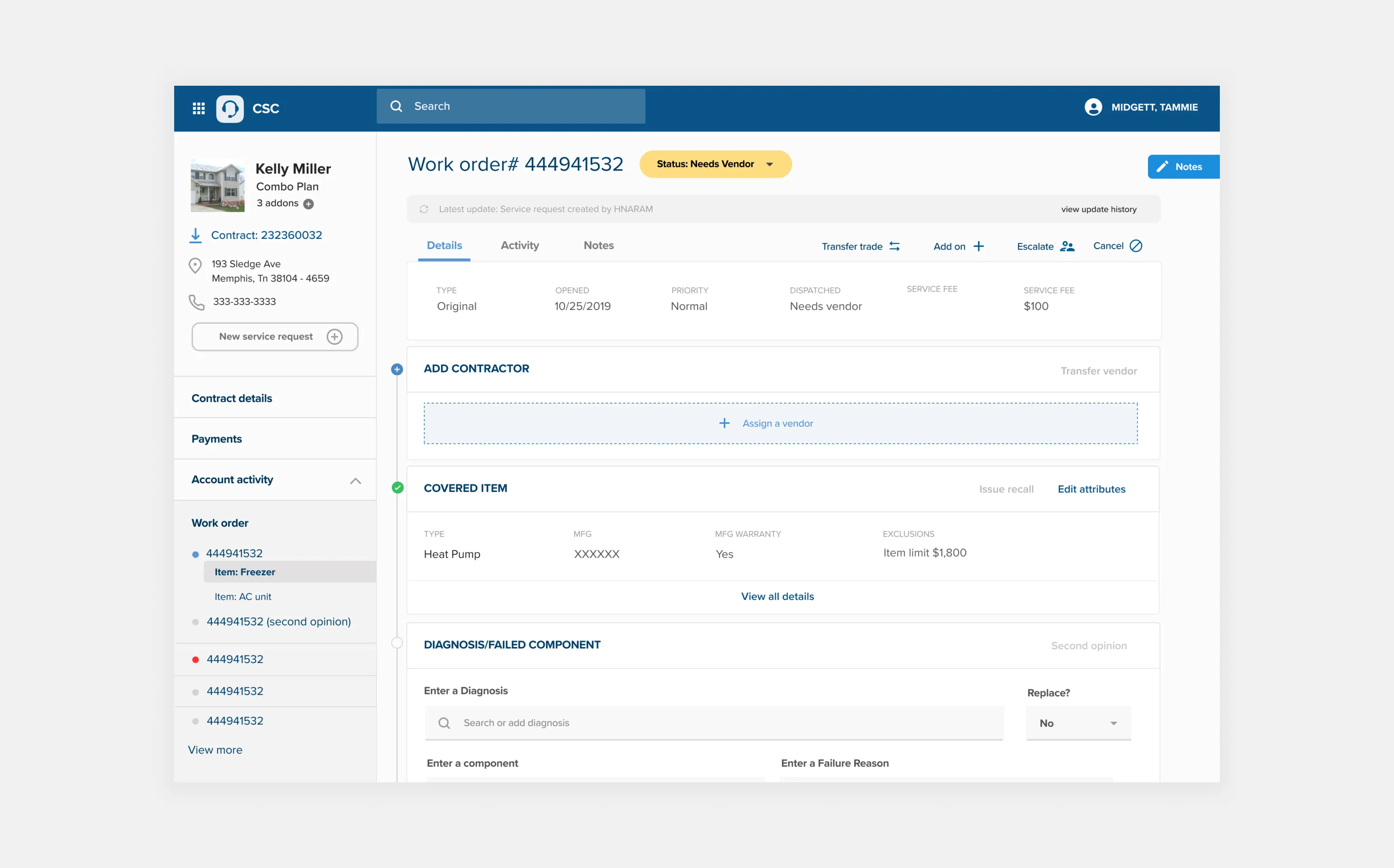 Home Warranty repair or replacement authorization tool