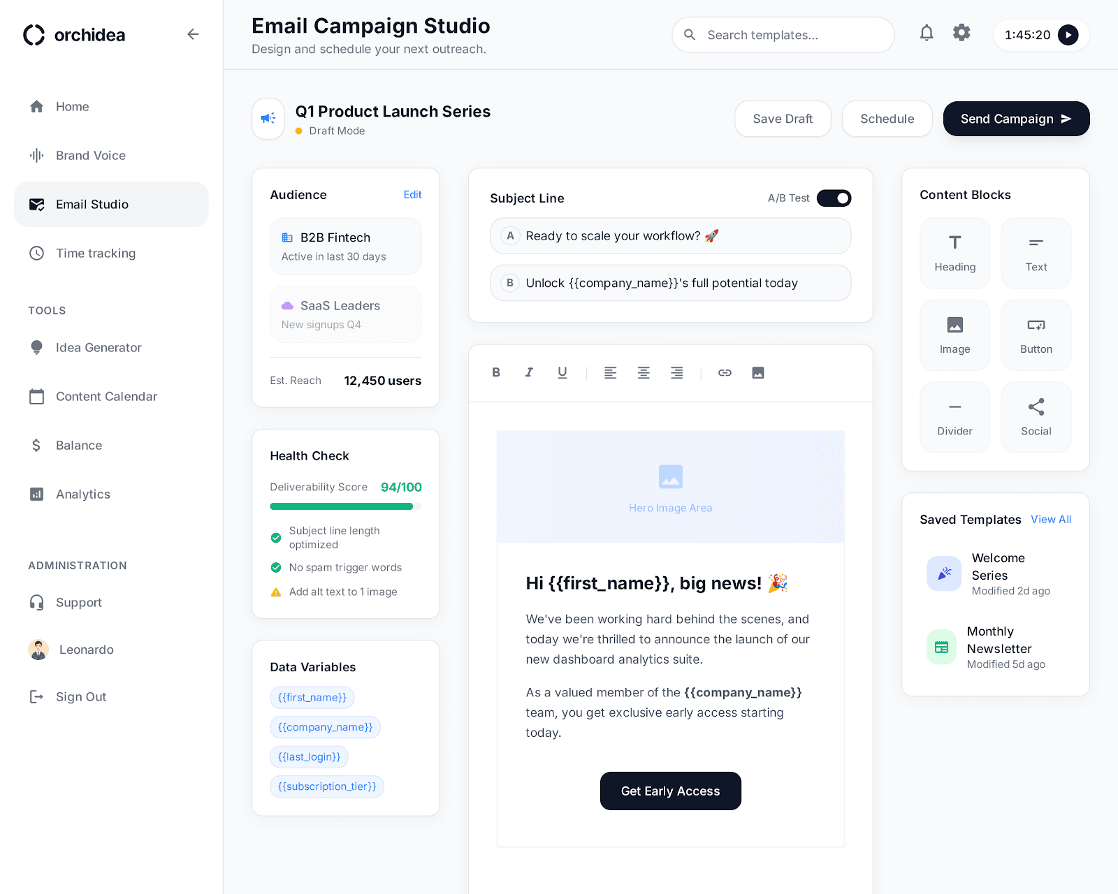 An image of Freelio's project ui