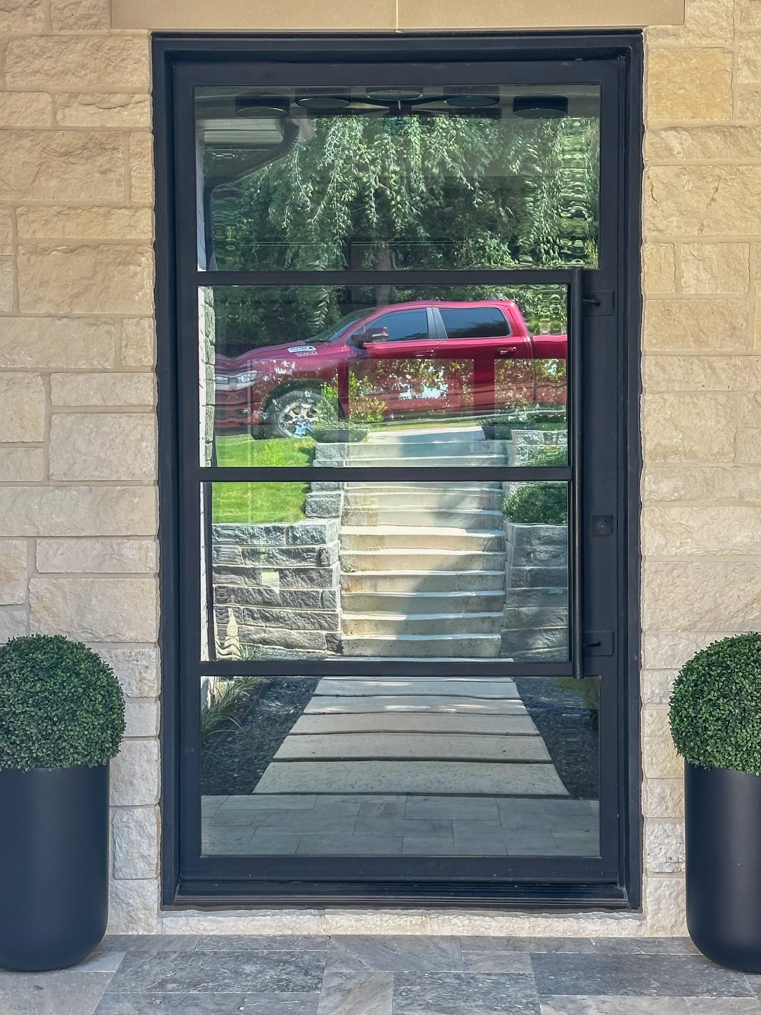 Traditional wrought iron double doors by M2 Metals Iron Doors DFW