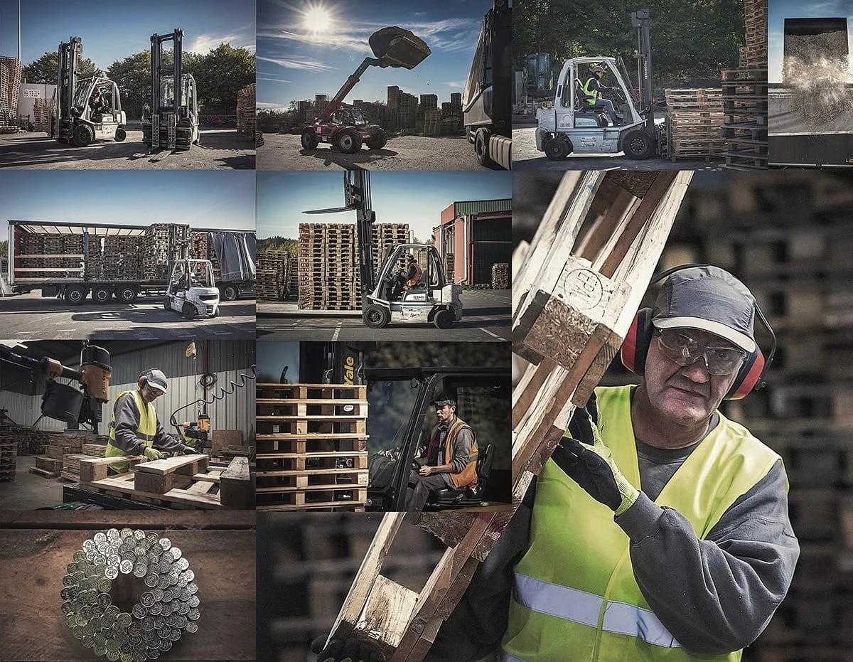 Ouvrier logistique transportant palettes de boissons — photographe industriel Lille Hauts de France | Anteale Yann Manac’h 2025