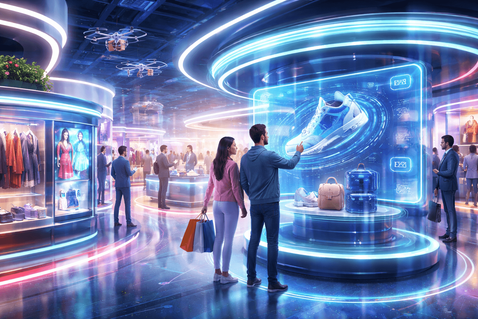 Futuristic abstract wave design representing commercial growth in Sector 76 Gurugram