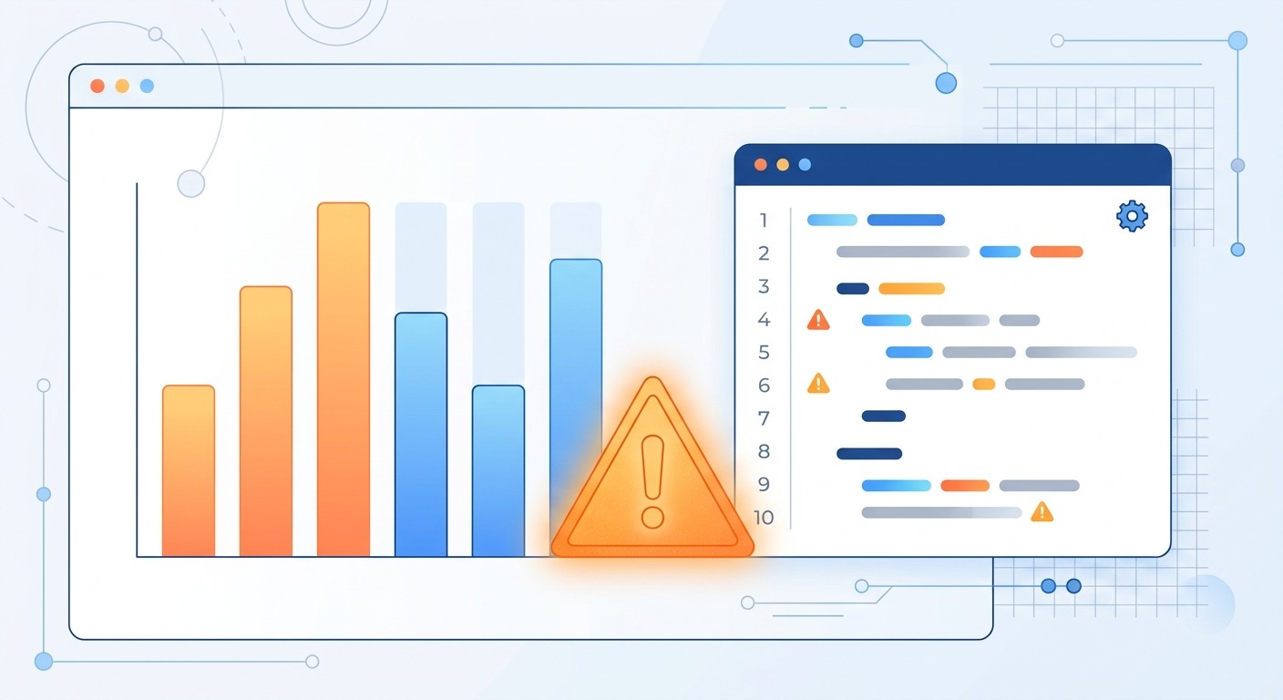 Illustration showing statistics and warnings about insecure AI-generated code