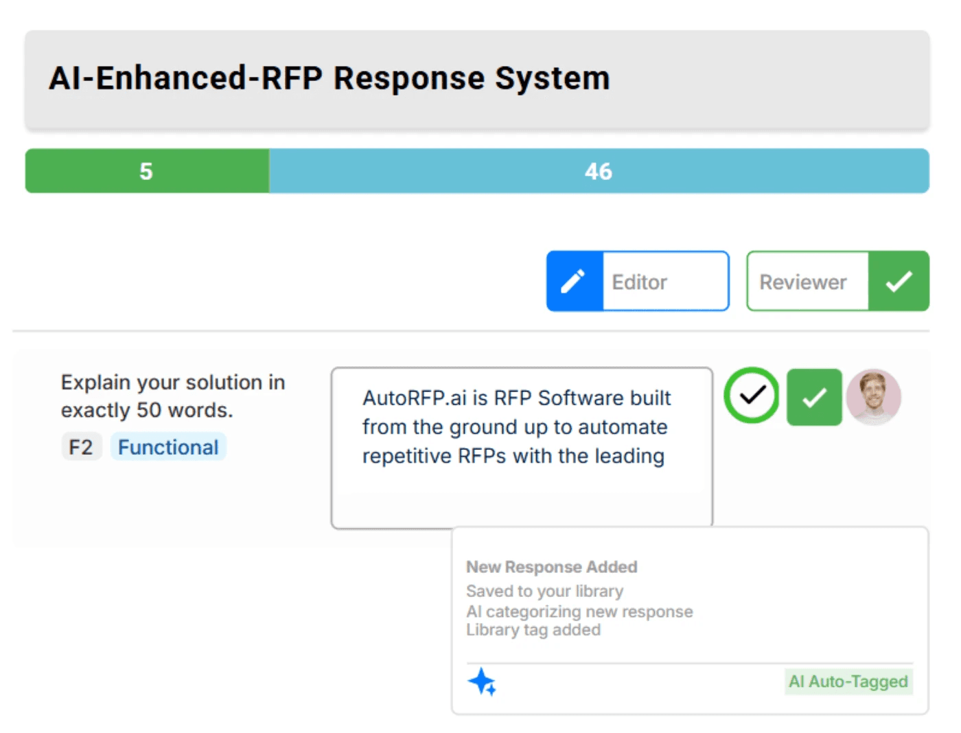 AI enhanced rfp response system