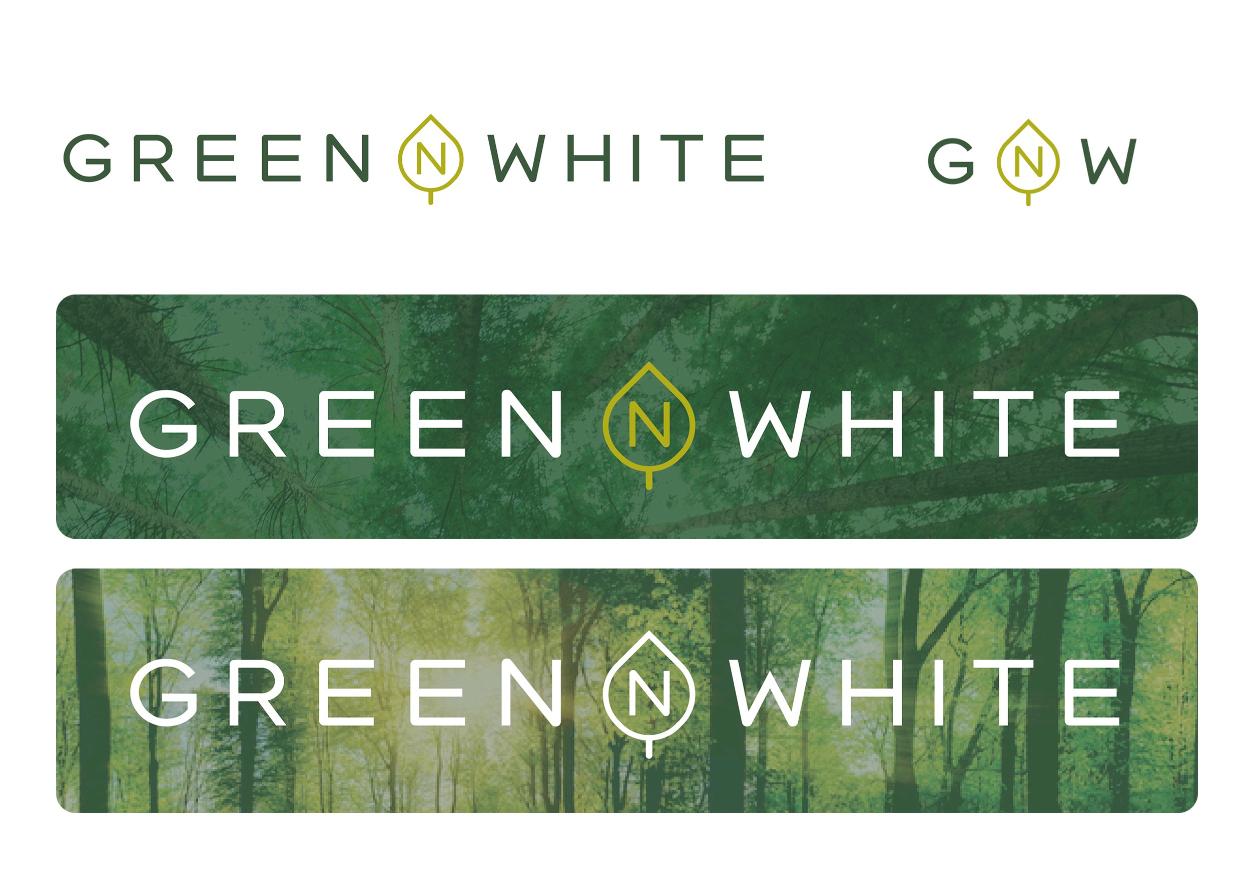 Brand logo design Green n White
