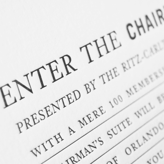 Chairman's Suite promotional invitation thumbnail