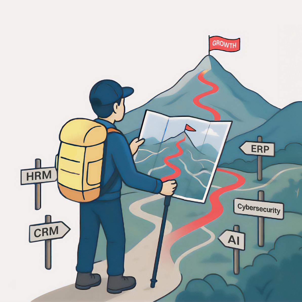 Picture showing route going up a mountain