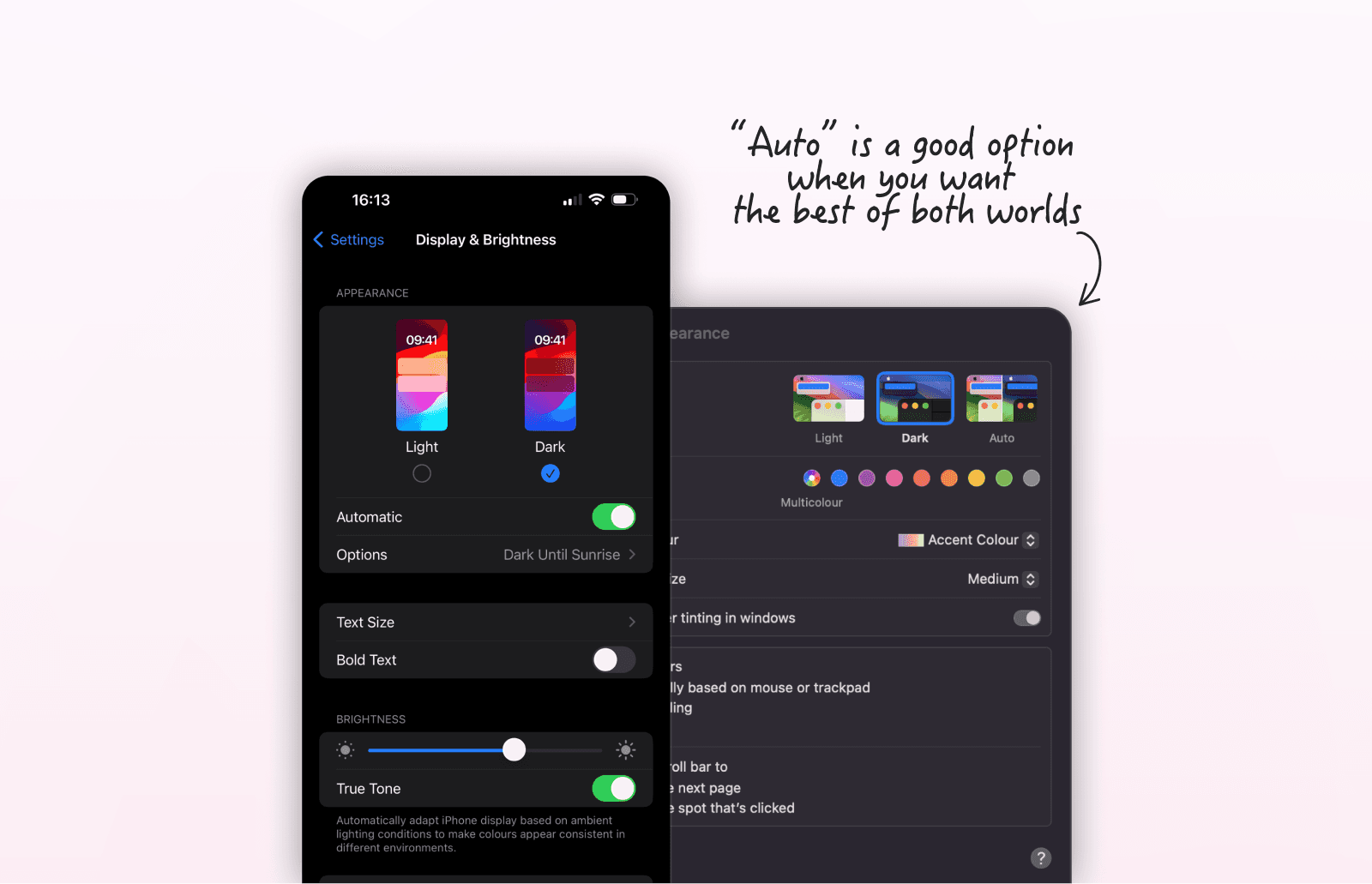 Example showing how providing users with an "auto" option helps with experience.