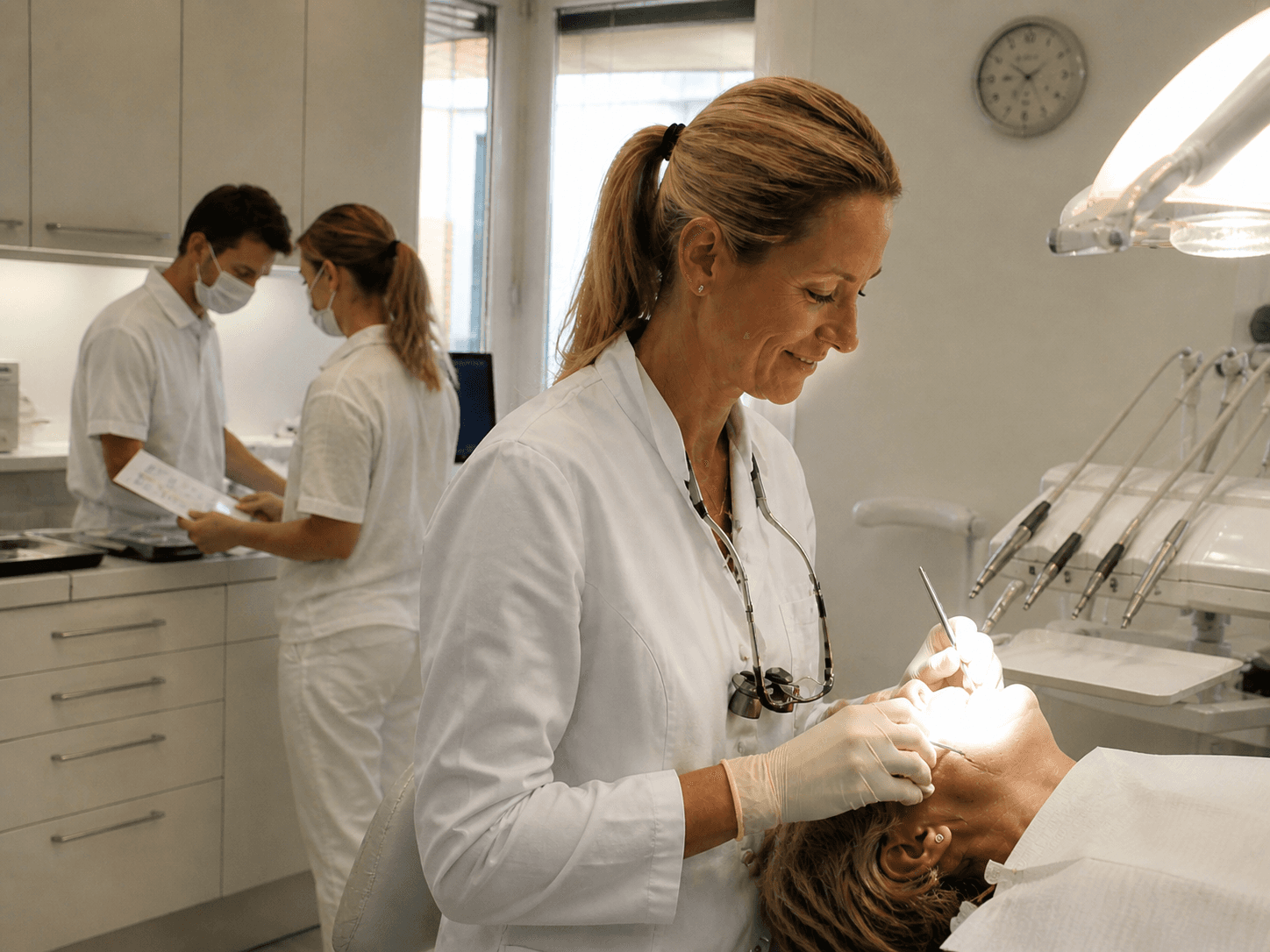 Ingrid working in clinic