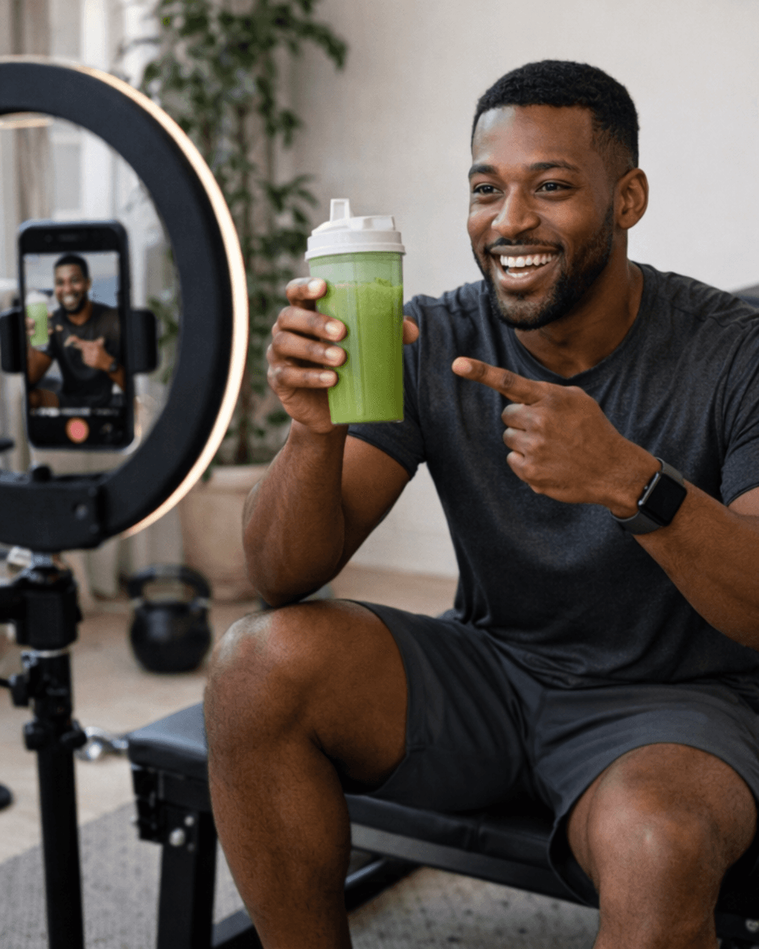 fashion-influencer-streaming-online-reviewing-shoes-with-smartphone-and-lighting - anna-shvets (pexels)