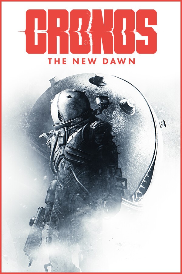 Jaquette de Cronos: The New Dawn : une silhouette en lourde combinaison blindée sur fond gris.