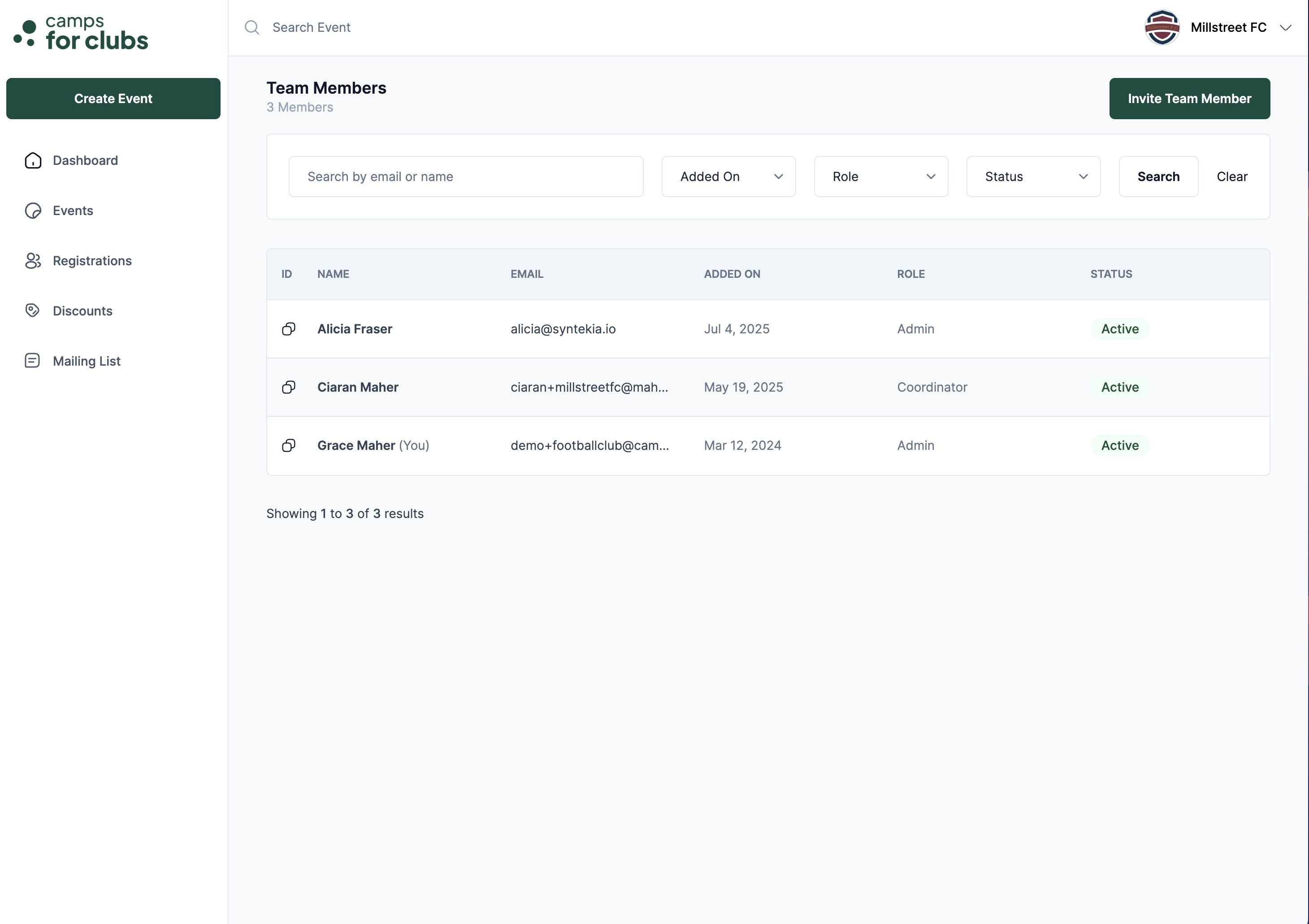 Accès pour les coordinateurs de l’équipe