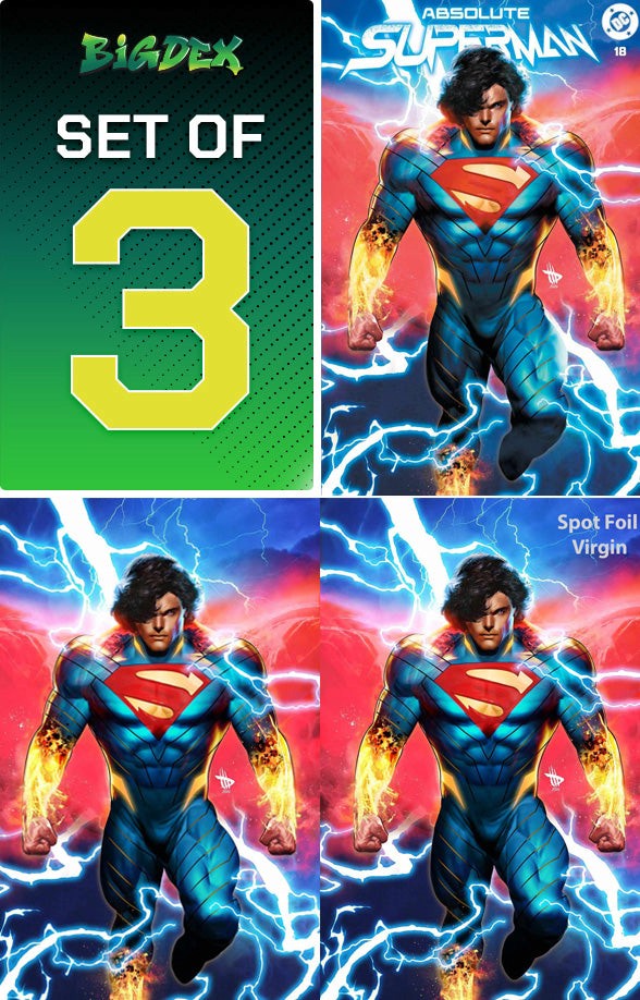 Absolute Superman #18 Dave Wilkins Big Dex Comics Exclusive Full Set Trade Virgin Spot Foil Virgin DC Comics First Appearance King Shazam