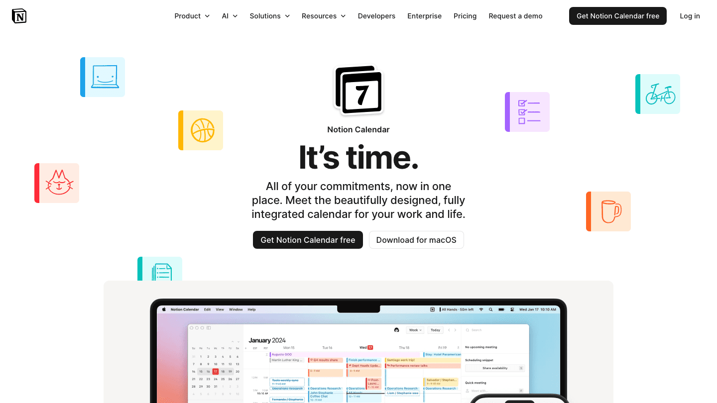 Notion Calendar app screenshot