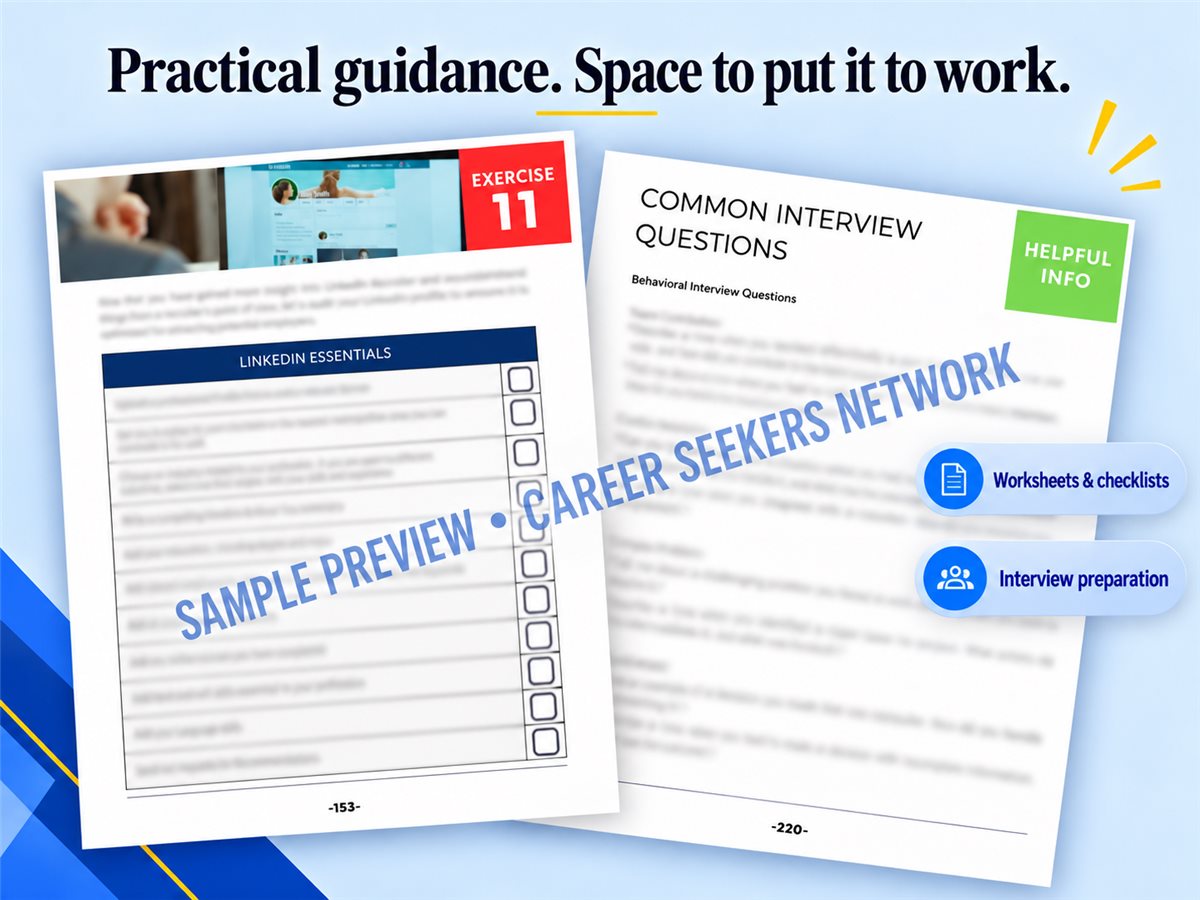 Worksheets, checklists, and interview preparation Â· protected sample