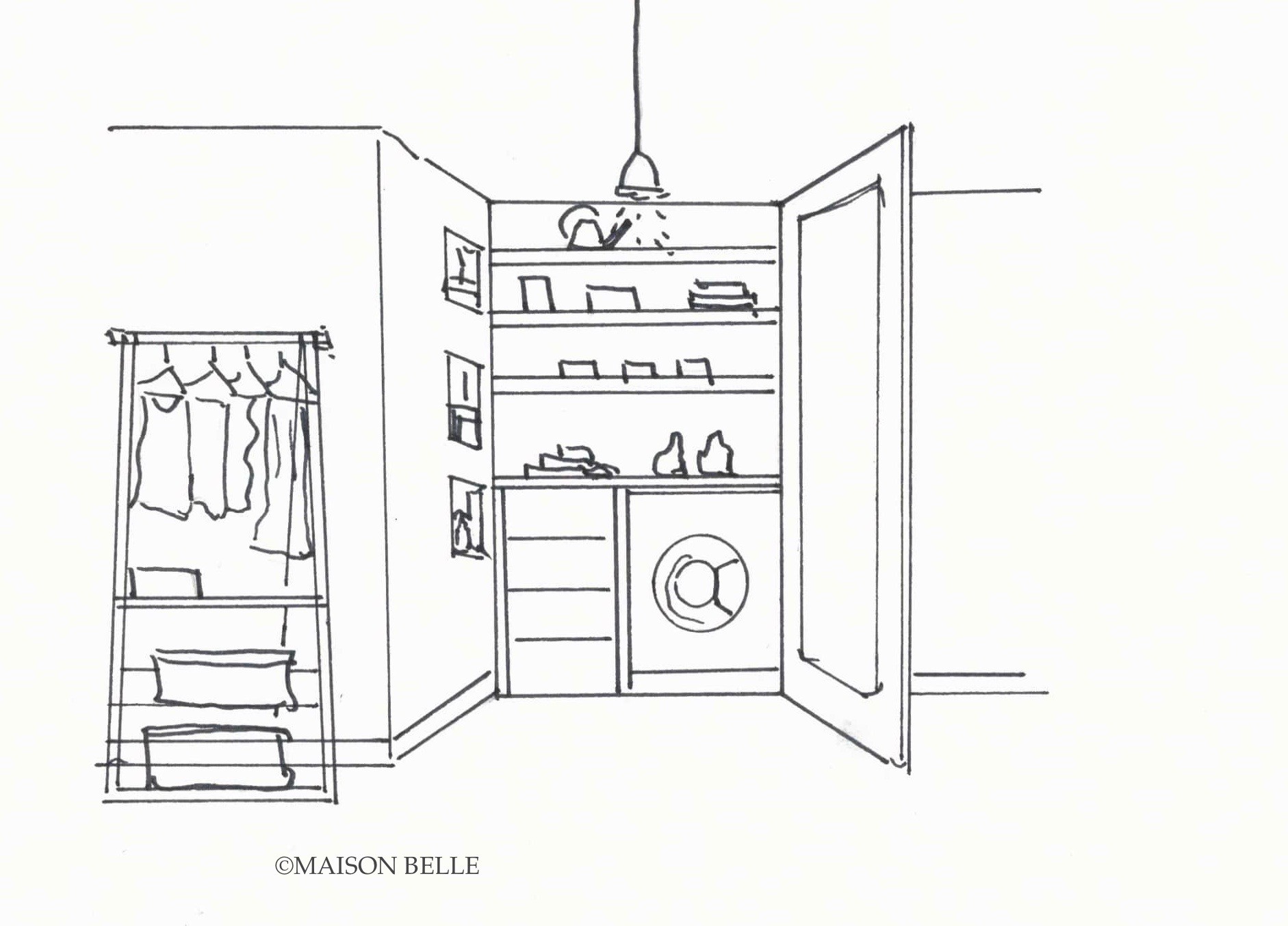 bijkeuken indeling schets