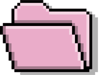 Pixel art folder icon for skills section