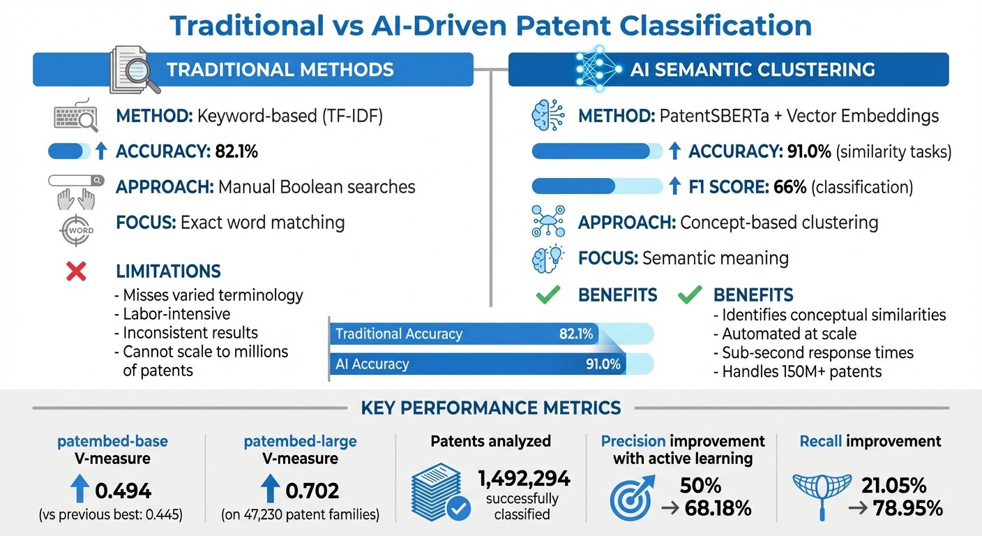 AI vs Traditional Patent Classification Methods Performance Comparison