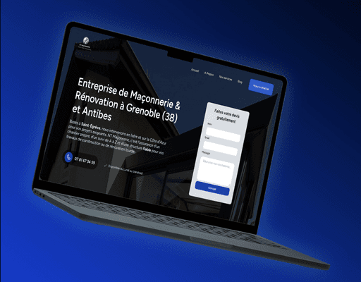 site web NT Maçonnerie réalisé par Wendlia