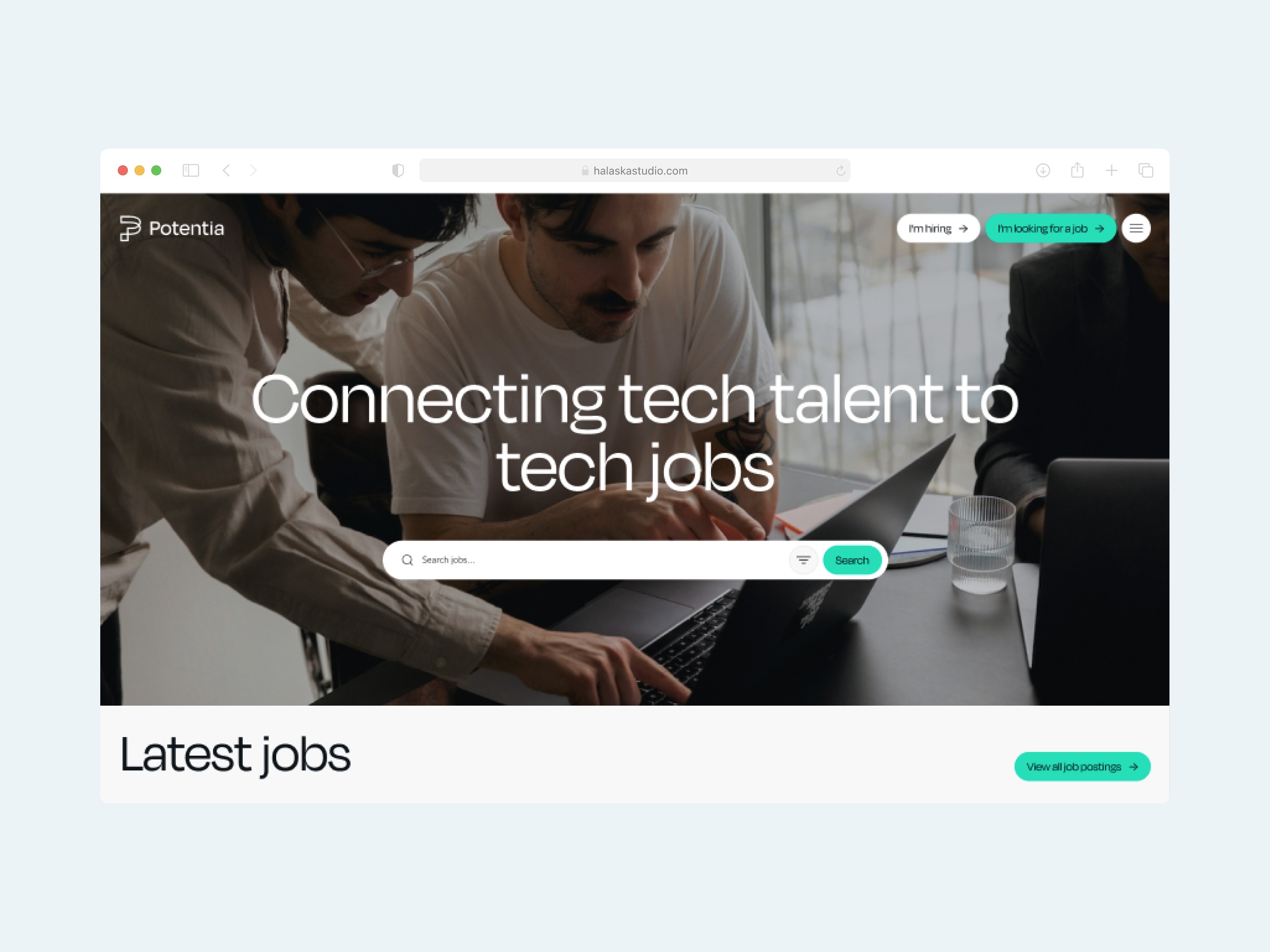 Potentia recruitment website design