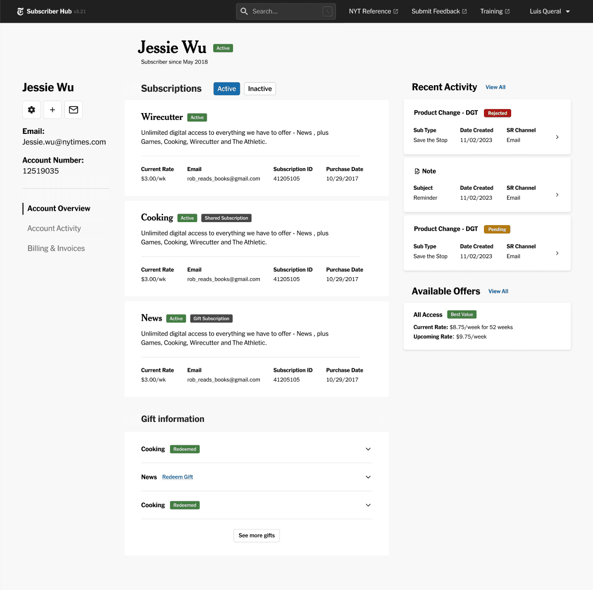 SubHub interface preview