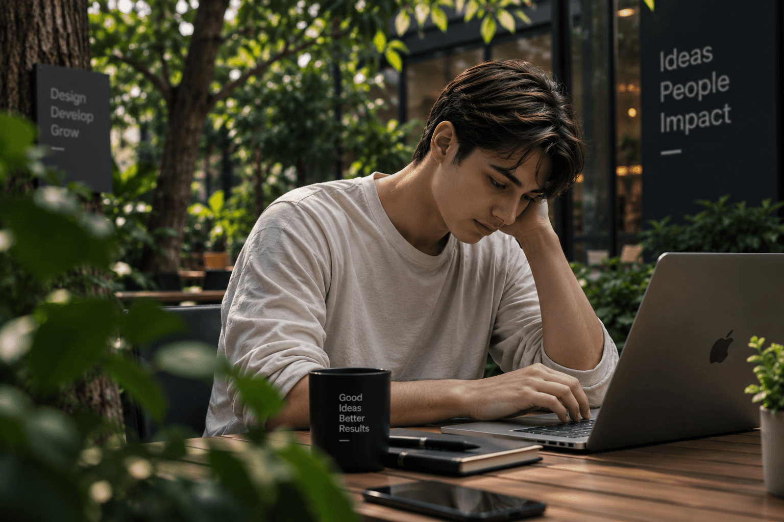 Man Using Laptop