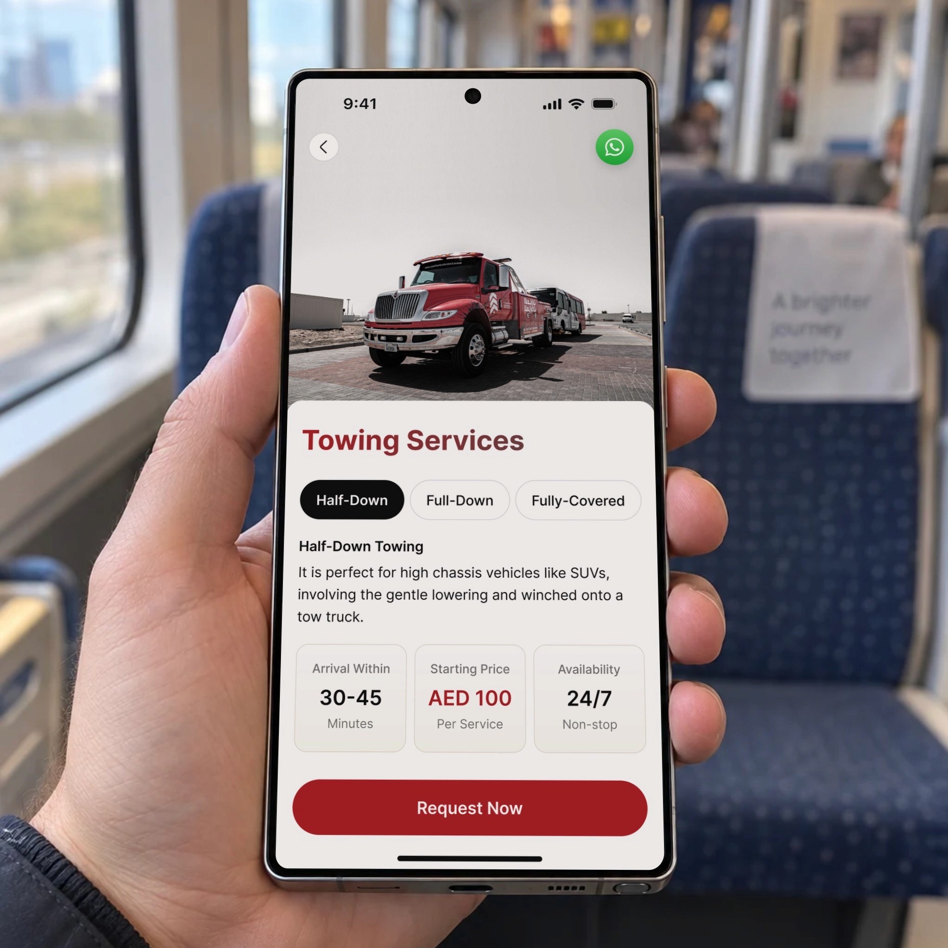 Towing Services on a phone