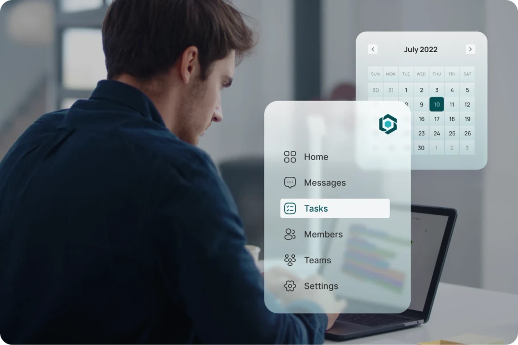 A man working on a laptop